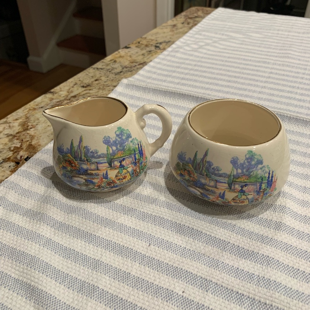 Vintage Lancaster Creamer and sugar containers